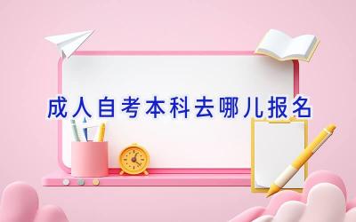 成人自考本科去哪儿报名