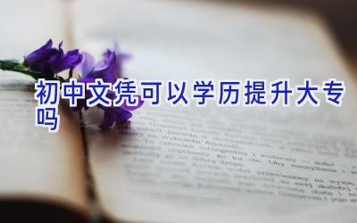 初中文凭可以学历提升大专吗