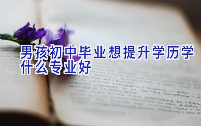 男孩初中毕业想提升学历学什么专业好