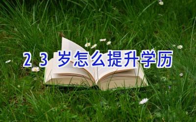 23岁怎么提升学历