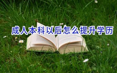 成人本科以后怎么提升学历