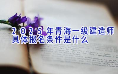 2025年青海一级建造师具体报名条件是什么