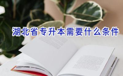 湖北省专升本需要什么条件