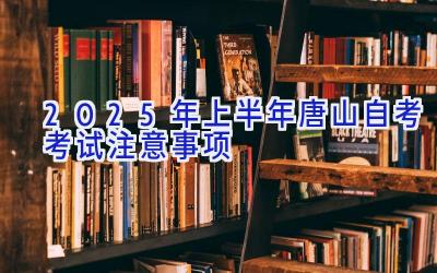 2025年上半年唐山自考考试注意事项