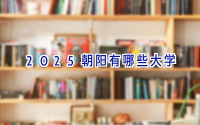 2025朝阳有哪些大学