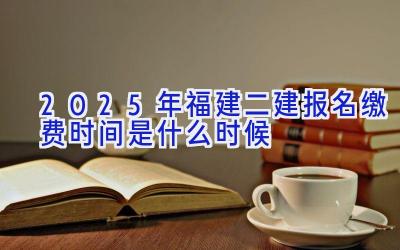 2025年福建二建报名缴费时间是什么时候