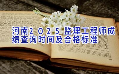 河南2025监理工程师成绩查询时间及合格标准