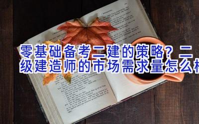 零基础备考二建的策略？二级建造师的市场需求量怎么样