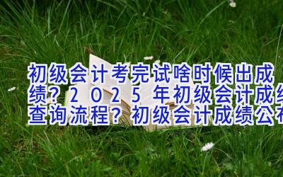 初级会计考完试啥时候出成绩？2025年初级会计成绩查询流程？初级会计成绩公布之后需要做什么