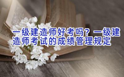 一级建造师好考吗？一级建造师考试的成绩管理规定