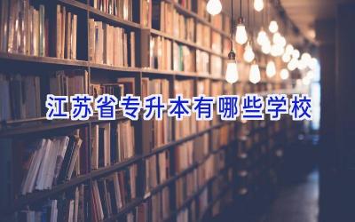 江苏省专升本有哪些学校