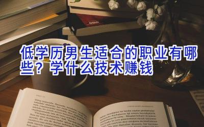 低学历男生适合的职业有哪些？学什么技术赚钱