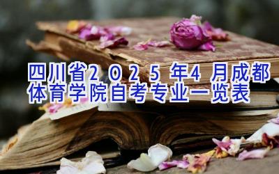 四川省2025年4月成都体育学院自考专业一览表