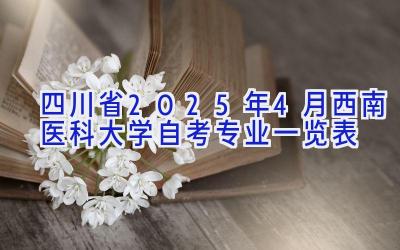 四川省2025年4月西南医科大学自考专业一览表