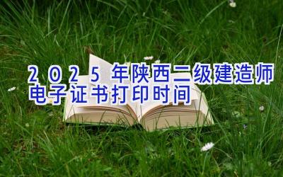 2025年陕西二级建造师电子证书打印时间