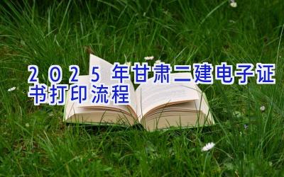 2025年甘肃二建电子证书打印流程