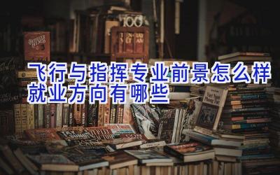 飞行与指挥专业前景怎么样 就业方向有哪些