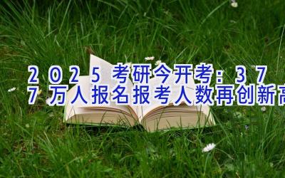 2025考研今开考：377万人报名 报考人数再创新高