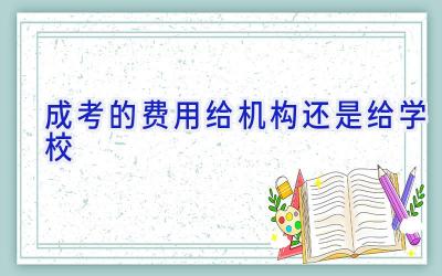 成考的费用给机构还是给学校