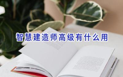 智慧建造师高级有什么用