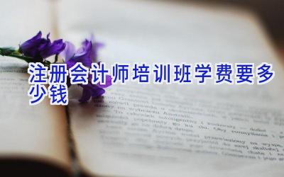 注册会计师培训班学费要多少钱