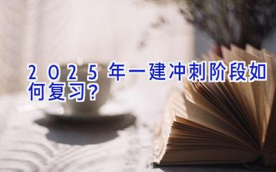 2025年一建冲刺阶段如何复习？