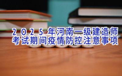 2025年河南一级建造师考试期间疫情防控注意事项