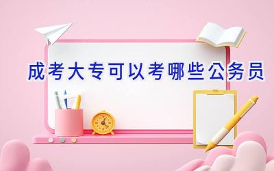 成考大专可以考哪些公务员