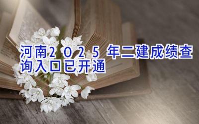 河南2025年二建成绩查询入口已开通