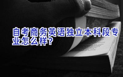 自考商务英语独立本科段专业怎么样？