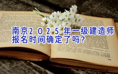 南京2025年一级建造师报名时间确定了吗？