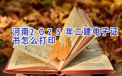 河南2025年二建电子证书怎么打印