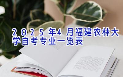 2025年4月福建农林大学自考专业一览表