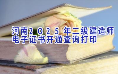 河南2025年二级建造师电子证书开通查询打印