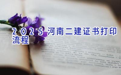 2025河南二建证书打印流程