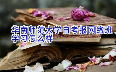 华南师范大学自考报网络班学习怎么样