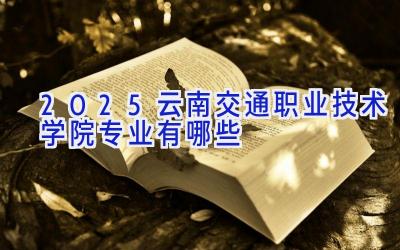 2025云南交通职业技术学院专业有哪些