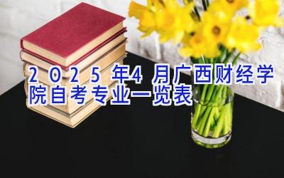 2025年4月广西财经学院自考专业一览表