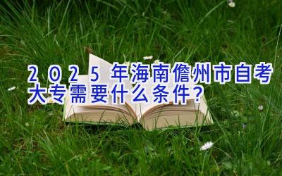 2025年海南儋州市自考大专需要什么条件？