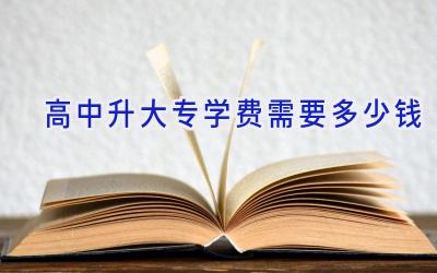 高中升大专学费需要多少钱