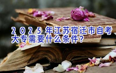 2025年江苏宿迁市自考大专需要什么条件？