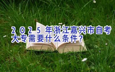 2025年浙江嘉兴市自考大专需要什么条件？