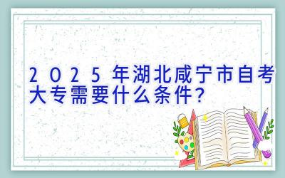 2025年湖北咸宁市自考大专需要什么条件？