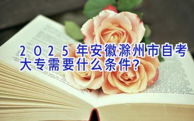 2025年安徽滁州市自考大专需要什么条件？