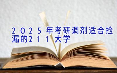 2025年考研调剂适合捡漏的211大学