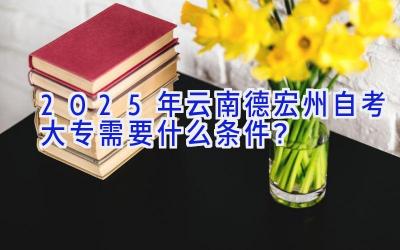 2025年云南德宏州自考大专需要什么条件？