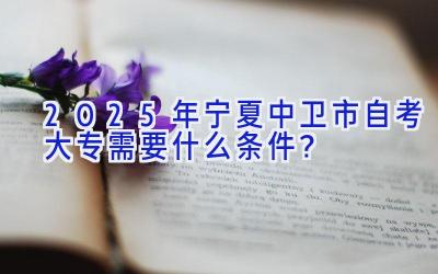 2025年宁夏中卫市自考大专需要什么条件？