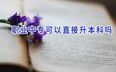 职业中专可以直接升本科吗