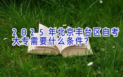 2025年北京丰台区自考大专需要什么条件？