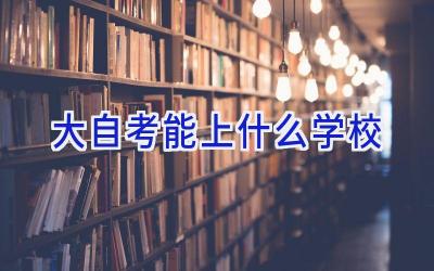 大自考能上什么学校